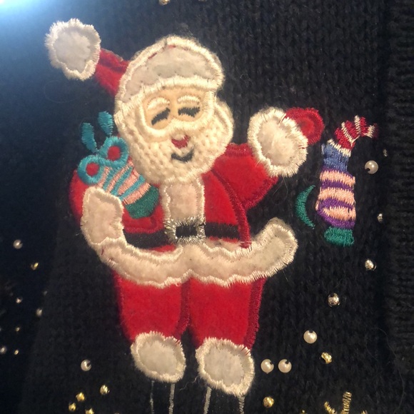 Santa Appliqué Cardigan Sweater - Picture 6 of 14